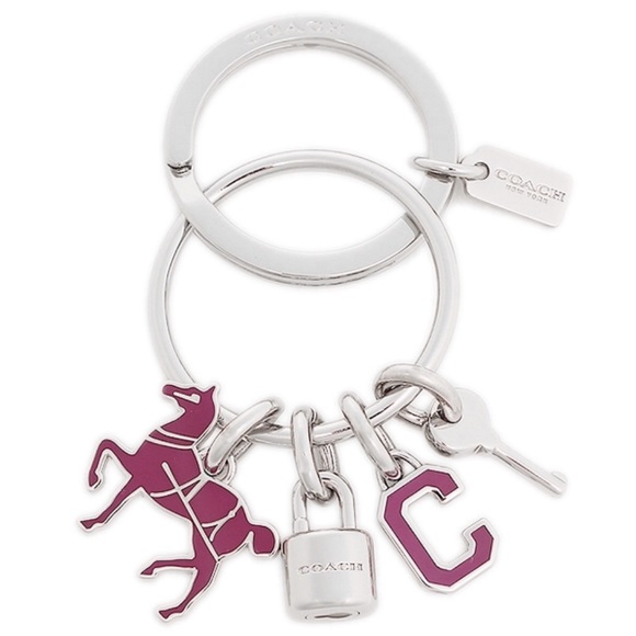 100% Authentic Coach Horse Lock Mix Keyring, NWT - Picture 1 of 1